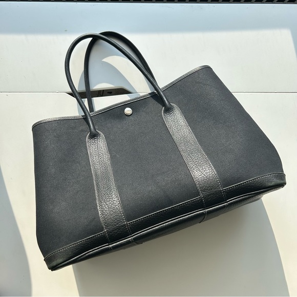 HERMÈS Black Large Garden Party 36 Canvas Bag - Picture 9 of 12